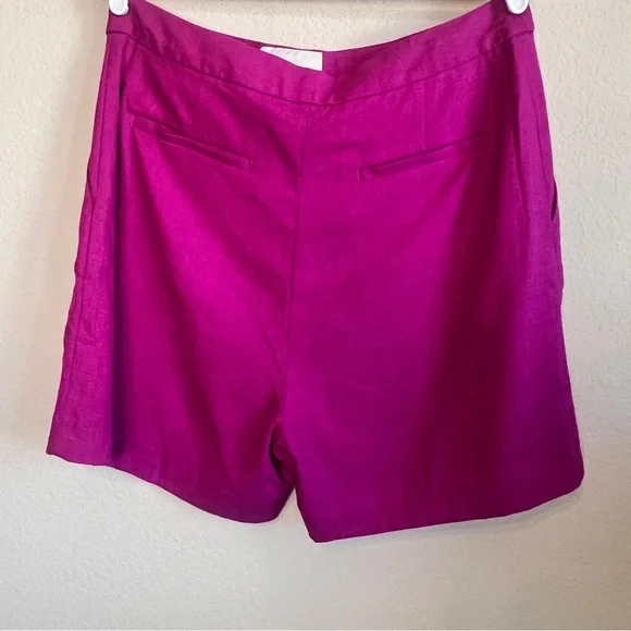 Banana Republic Linen Blend Tailored Shorts Pink High Waist Size 12 - Picture 6 of 9